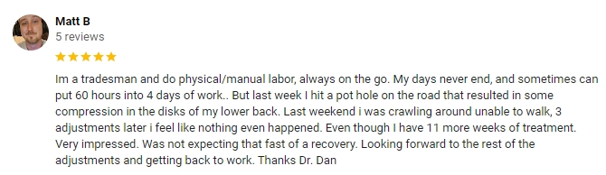 Chiropractic Delano MN Testimonial Matt